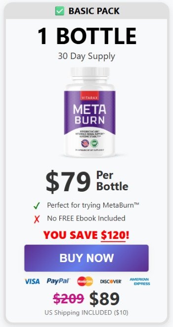 MetaBurn 1 bottle 30-day supply pricing